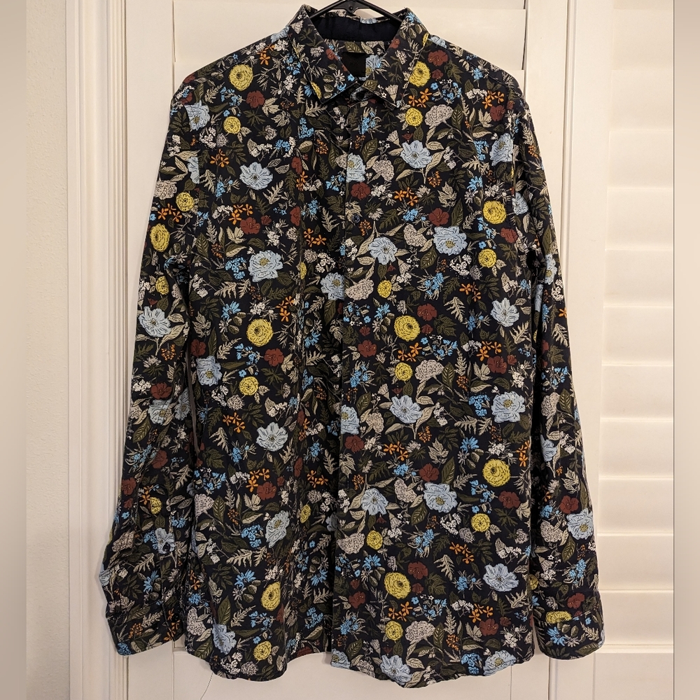 H&M men's slim fit collared shirt Large